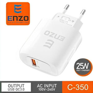 شارژر دیواری 25 وات انزو مدل C-350 به همراه کابل USB-C