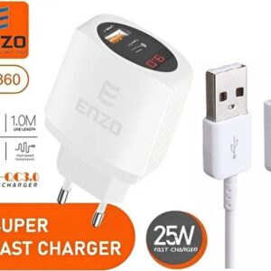 شارژر دیواری 25 وات انزو مدل C-360 به همراه کابل USB-C