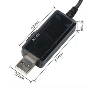 کابل تبدیل USB پاوربانکی به 9V و 12V برای برق اضطراری مودم دارای نمایشگر