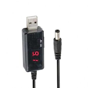 کابل تبدیل USB پاوربانکی به 9V و 12V برای برق اضطراری مودم دارای نمایشگر